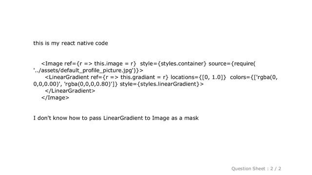 iOS : How to have a transparent gradient over an Image in React Native iOS? смотреть онлайн
