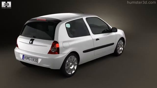Renault Clio Mk2 3-door 2005 By 3D Model Store Humster3D.com