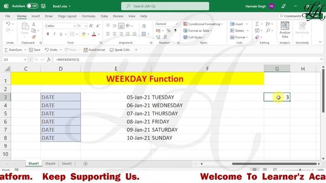 Excel Weekday Function | How to use the WEEKDAY Function in Excel | Excel Functions & Formulas смотреть онлайн