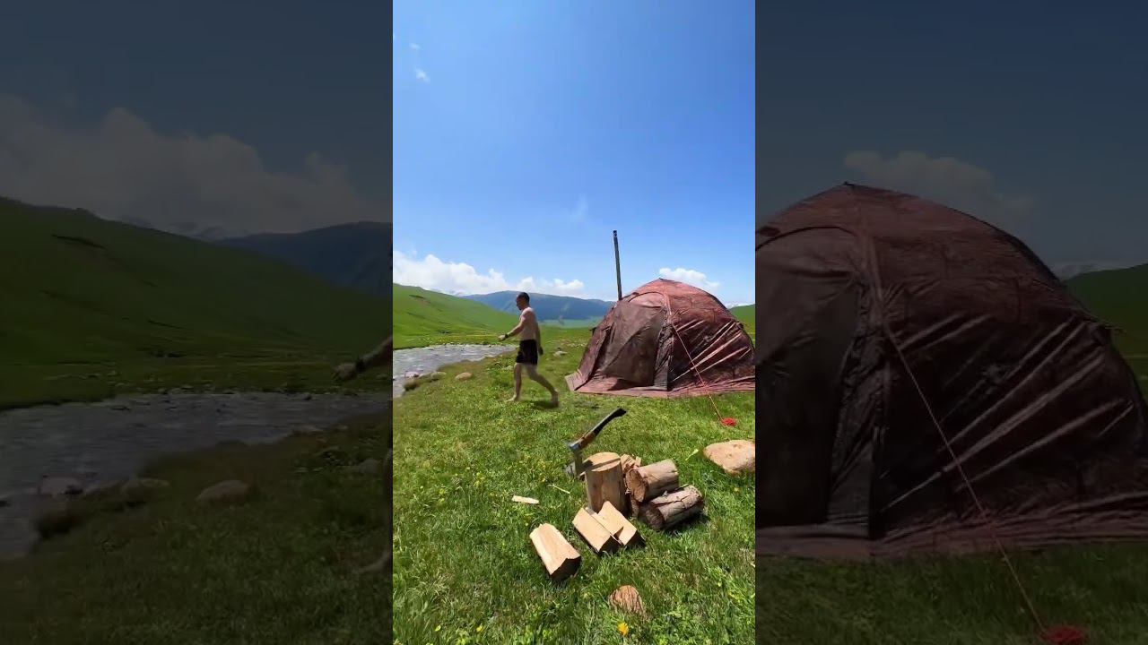 Самый комфортный сезон для бани и купания уже начался Палатка Берег МФП с печью для бани смотреть онлайн