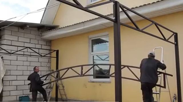 Установка навеса ЗаказЗаборофф смотреть онлайн