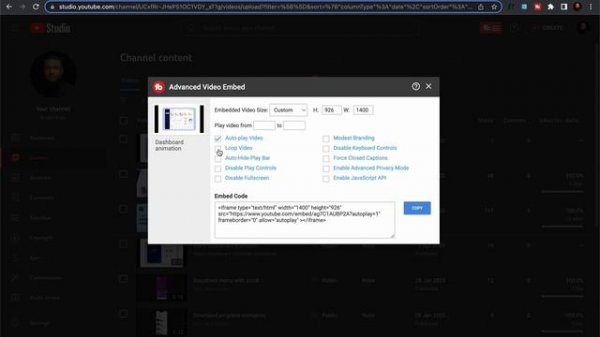 How to embed Youtube video on Behance
