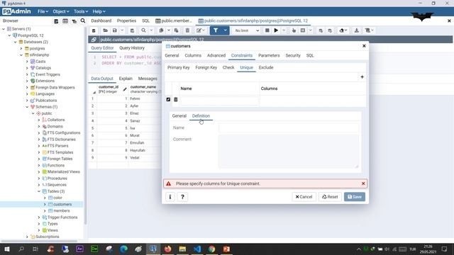 PHP Ders 196 PostgreSQL İnteger Veri Türü, Benzersiz Değer ve Pozitif Veri Türü Oluşturma смотреть онлайн