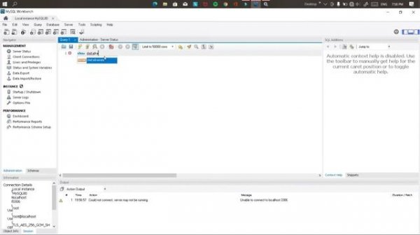 MySQL | Working with workbench