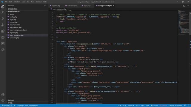 Create change password form in PHP смотреть онлайн