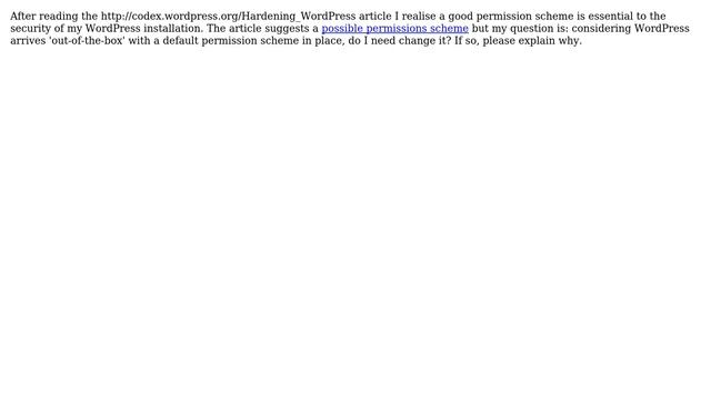 Wordpress: Should I change the default file and folder permissions? смотреть онлайн