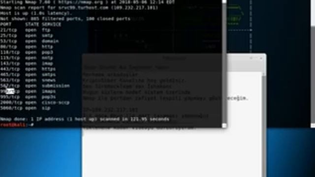Kali Linux - Port taraması ve Uygun Exploit Bulumu -Nmap-Metasploit смотреть онлайн