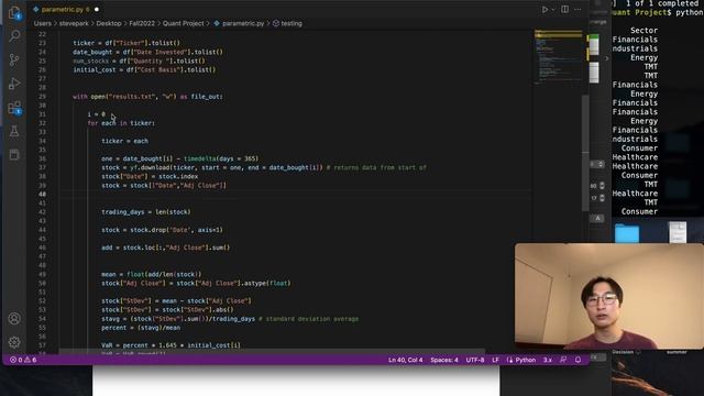Python Value at Risk (Parametric Method) смотреть онлайн