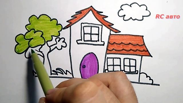 Как нарисовать ДОМ / how to Draw a HOUSE / рисунки для срисовки смотреть онлайн