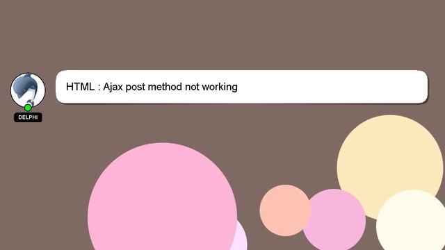 HTML : Ajax post method not working смотреть онлайн