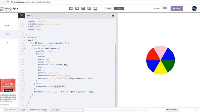 Spinner using only css and Sass смотреть онлайн