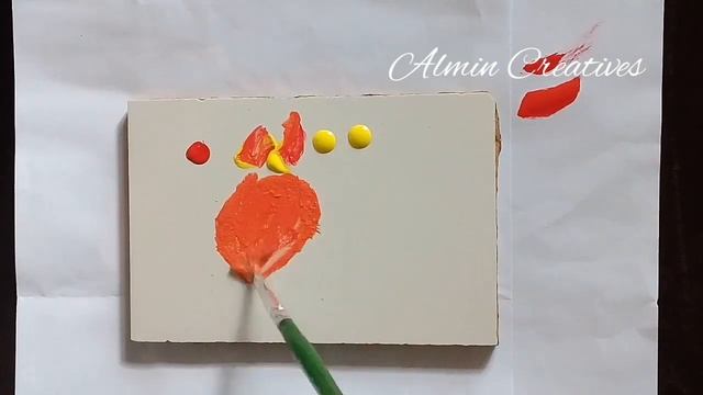 Orange Colour Making | How To Make Orange Colour | Acrylic Colour Mixing | Almin Creatives