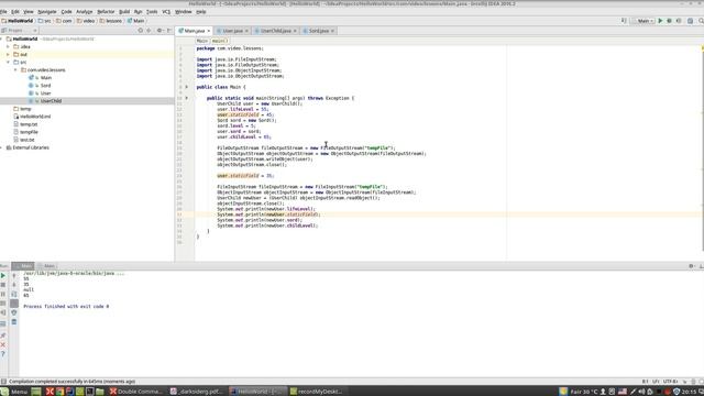 Урок по Java 47: Сериализация наследуемых объектов смотреть онлайн