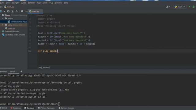 HOW TO MAKE TIMER IN PYTHON? (With sound and pop-up notifications) смотреть онлайн