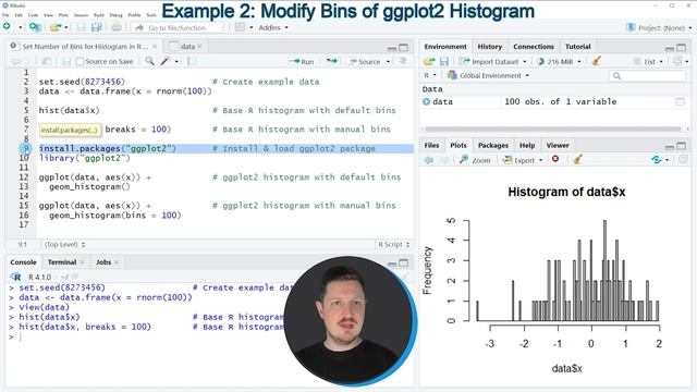 Set Number of Bins for Histogram in R (Example) | Change Breaks in Base R & ggplot2 | hist Function смотреть онлайн