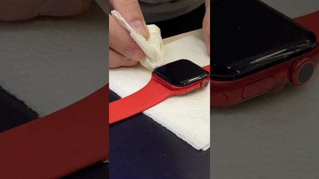 Apple Watch 6 Red  КАК ПРИКЛЕИТЬ БРОНЕСТЕКЛО ?#realtor_102