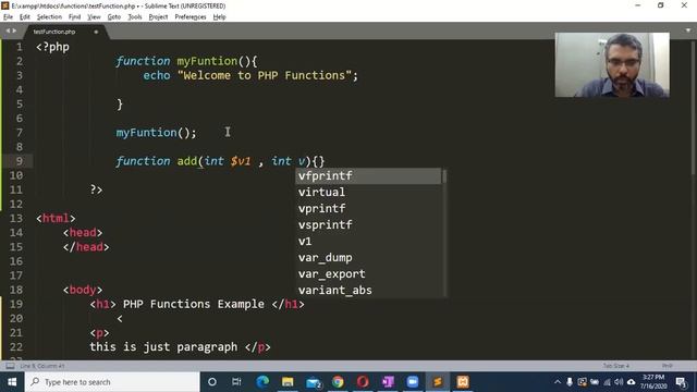 Learn Functions in PHP | PHP functions tutorial | PHP Full Course | Chapter-9 смотреть онлайн