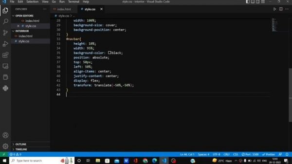 Design Interior Creat HTML,CSS Webpage UI/UX Interface portfolio Design Eazzy tutorial Hindi css op