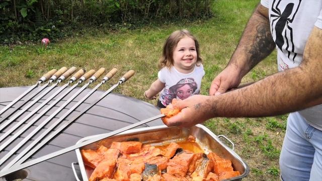 СЕМГА на  МАНГАЛЕ. ШАШЛЫК.  SAUMON SUR BARBECUE.KEBAB