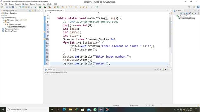Java program for insert an element in array смотреть онлайн