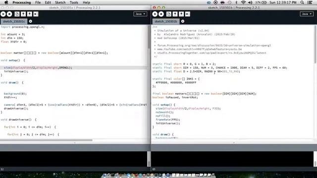 Contribution to Universe Simulation in Processing/Java with OPENGL смотреть онлайн