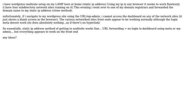 Wordpress: Multisite wp-admin goes to blank screen after forwarding URL смотреть онлайн