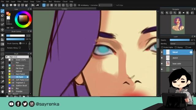 MediBang Beginner Digital Art Tips + Painting Process | Blending Tutorial смотреть онлайн