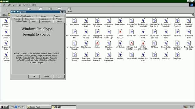 TrueType Font Properties Easter Egg - TrueType Credits смотреть онлайн