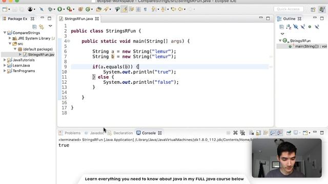 Java String Comparison Tutorial (Equals vs == in Java) смотреть онлайн