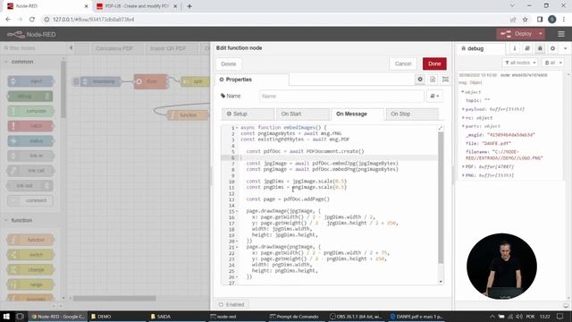 Como inserir imagens em um PDF com Node RED de maneira automatizada смотреть онлайн