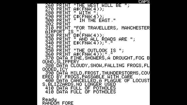 Oric Atmos - Weather Forecast