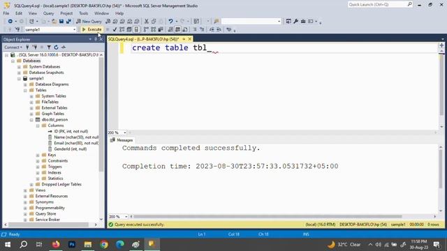 How to Create Table Through SQL Query And Pysical Method смотреть онлайн