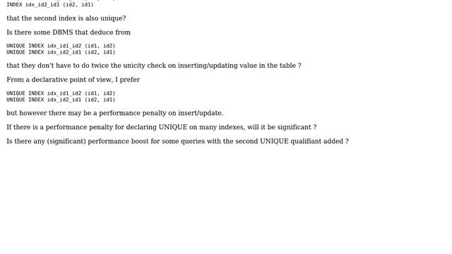 Databases: Should I repeat UNIQUE constraint on similar multi-index? смотреть онлайн