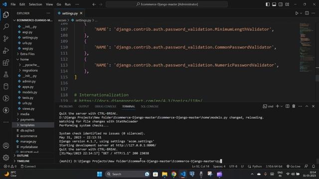 Setting Up SQLite Database for Django Ecommerce Project: A Step-by-Step Tutorial | Mohit Prajapat смотреть онлайн