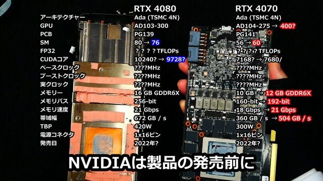 【噂話】RTX 4080が仕様更新CUDAコアがダウングレード?【リーク】 смотреть онлайн