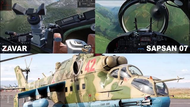 Ми-24П. Мульти экипаж. Вид из кабин командира и оператора. Применение ПТУР 9К113 Штурм В... смотреть онлайн