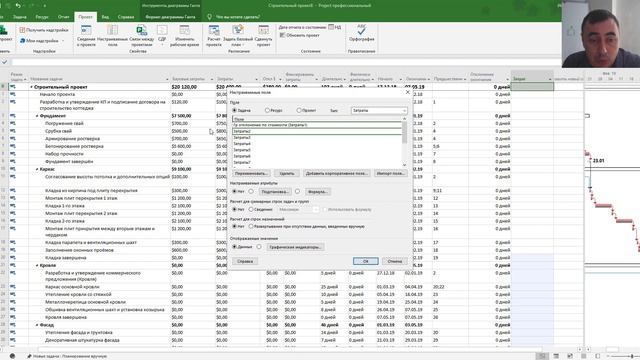 Добавление пользовательского поля в MS Project Pro