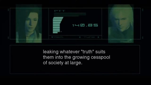 Metal Gear Solid 2 Sons of Liberty - Colonel A.I speech about information Warfare смотреть онлайн