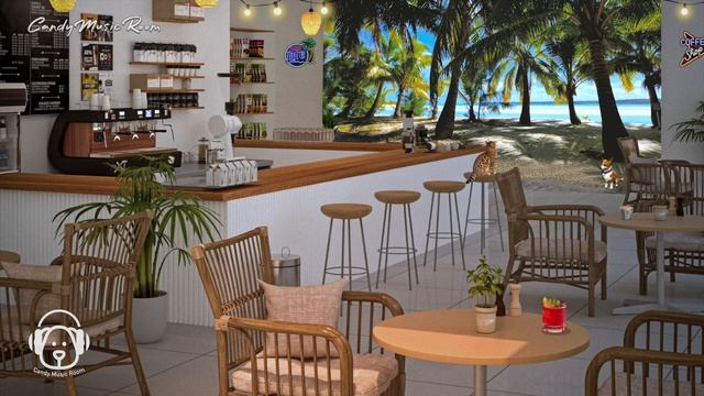 Weekend Seaside Cafe Ambience & Bossa Nova Coffee Shop music, Ocean Wave Sound to Relax, Study, Wor смотреть онлайн