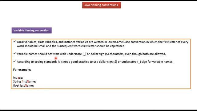 Naming Conventions in Java | Java Tutorial смотреть онлайн
