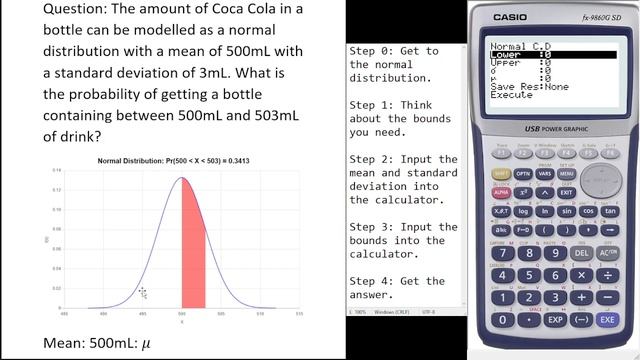 Using Casio fx-9860G to get Normal Distributions with a lower and upper bound смотреть онлайн