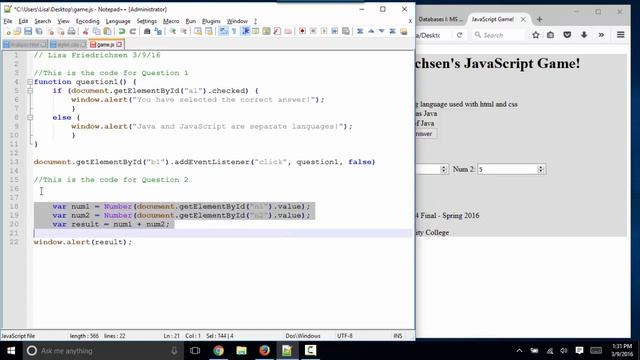 JavaScript final project part 3 of 3 - Lisa Friedrichsen смотреть онлайн