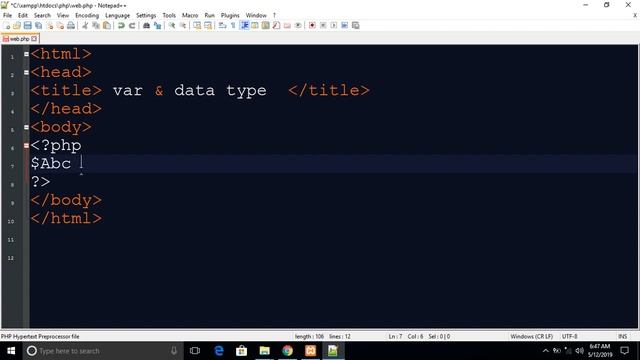 #3 How to Use variable & data type in php in Hindi смотреть онлайн