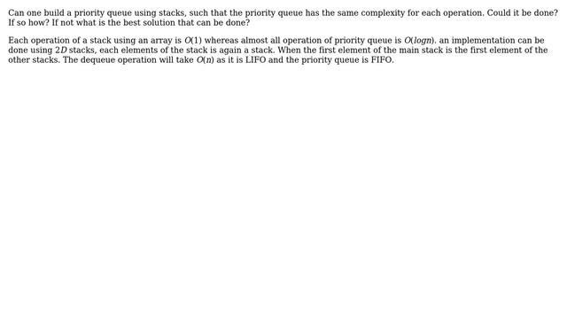 Priority Queue Using Stack смотреть онлайн