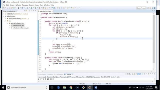 Selection Sort - Implementation, runtime and space complexity смотреть онлайн