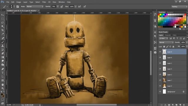 Robot (Illustration/Photoshop) - Speed Drawing | Speed Art | Speed Painting смотреть онлайн