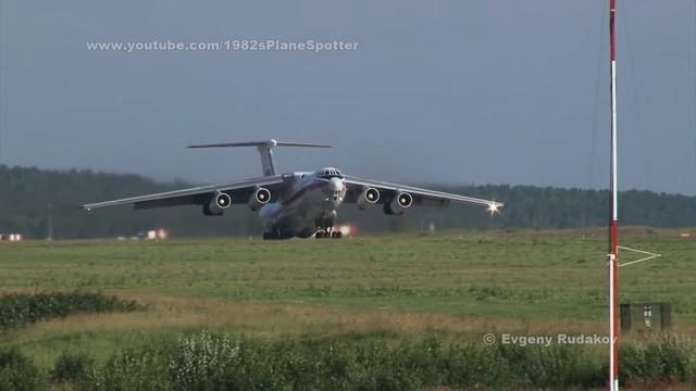 Ил-76ТД RA-76845 МЧС России. Посадка. Иркутск 18.08.2015г.