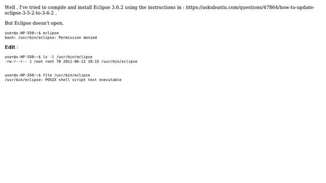 How can I make Eclipse work (bash permission)? смотреть онлайн