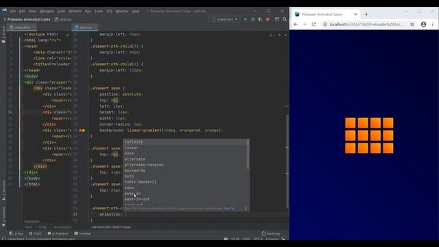 Прелоадер, перекатывающиеся кубики на чистом HTML и CSS / Preloader Animated Cubes Only HTML and CS смотреть онлайн