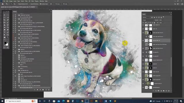 Easy Pet Watercolor Painting Photoshop tutorial смотреть онлайн